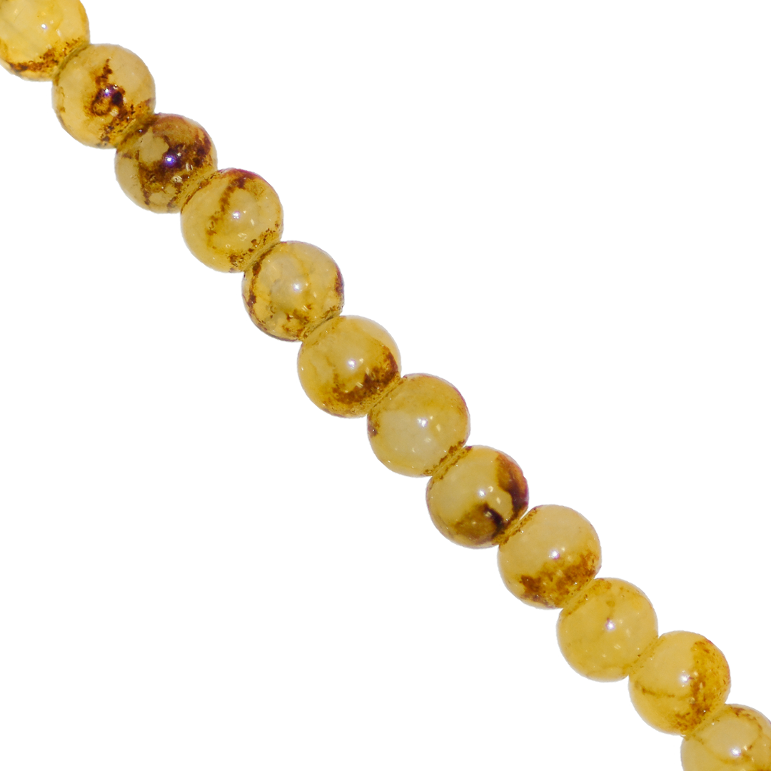 Marble Style Glass Beads, Tie Dyed, 4mm, Approx 190 pcs per strand, Available in Multiple Colours