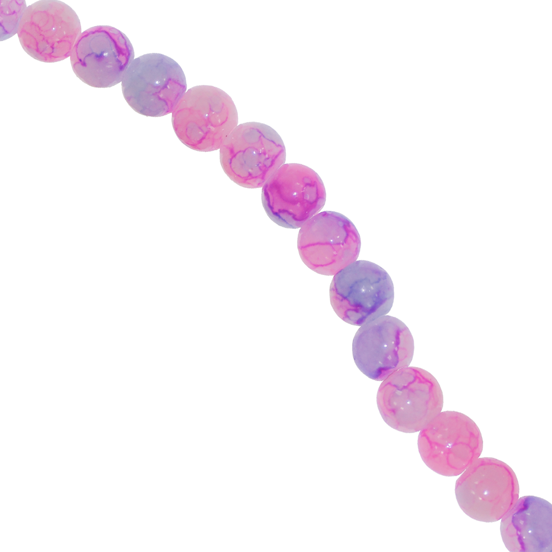 Glass Beads, Cracked, Tie Dye, 4mm, Approx 180 pcs per strand, Available in Multiple Colours