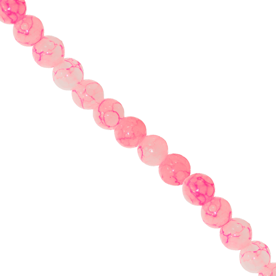 Marble Style Glass Beads, Tie Dyed, 4mm, Approx 190 pcs per strand, Available in Multiple Colours