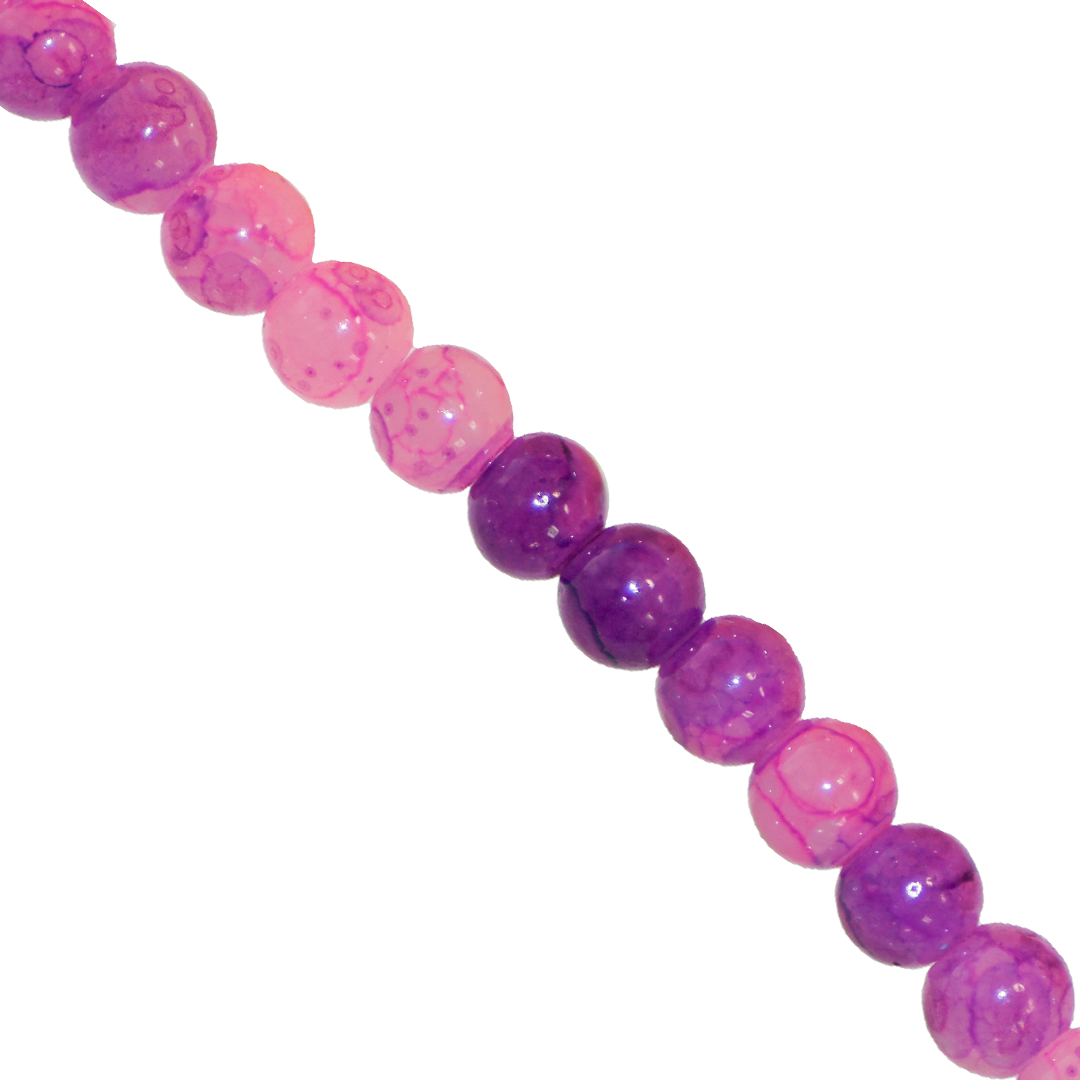 Marble Style Glass Beads, Tie Dye, 4mm, Approx 190 pcs per strand, Available in Multiple Colours