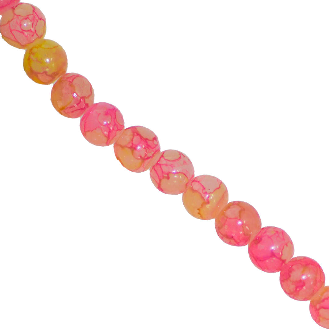 Marble Style Glass Beads, Tie Dye, 4mm, Approx 190 pcs per strand, Available in Multiple Colours