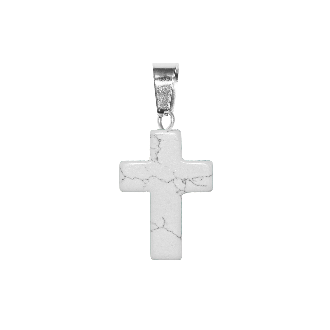 Gemstone Pendant, Cross, 25mm x 18mm, Available in Multiple Semi-Precious Stones, Sold Per pkg of 1