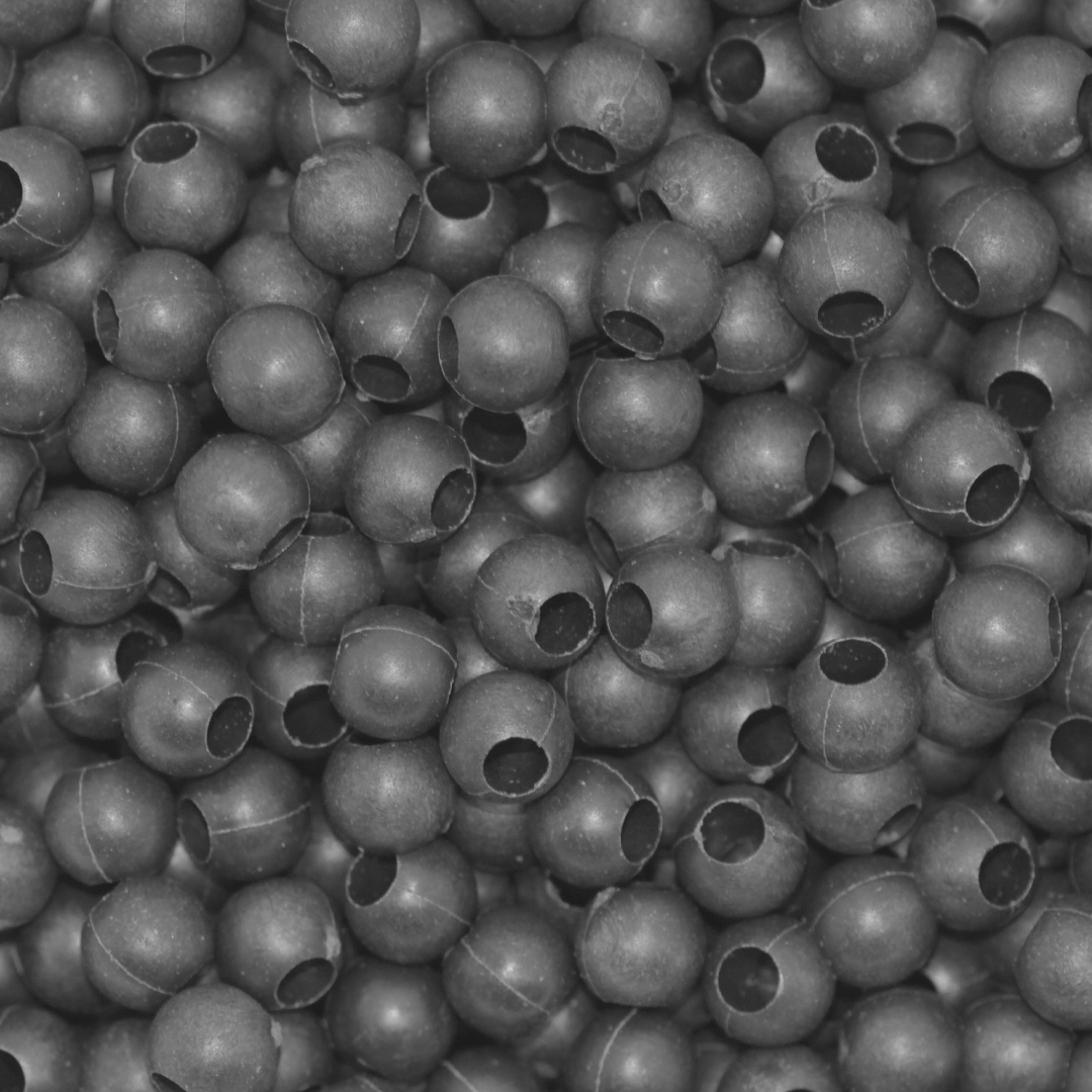 Plastic Beads Bulk Bag, Round, Matte Black, Available in Multiple Sizes