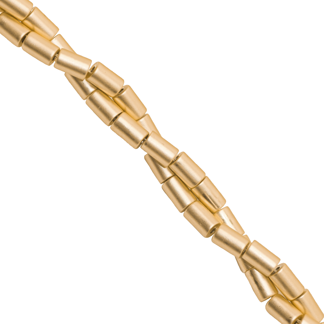 Hematite Cylinder, Matte Finish, Plated, 6mm x 4mm, Approx 65 pcs per strand, Available in Multiple Colours