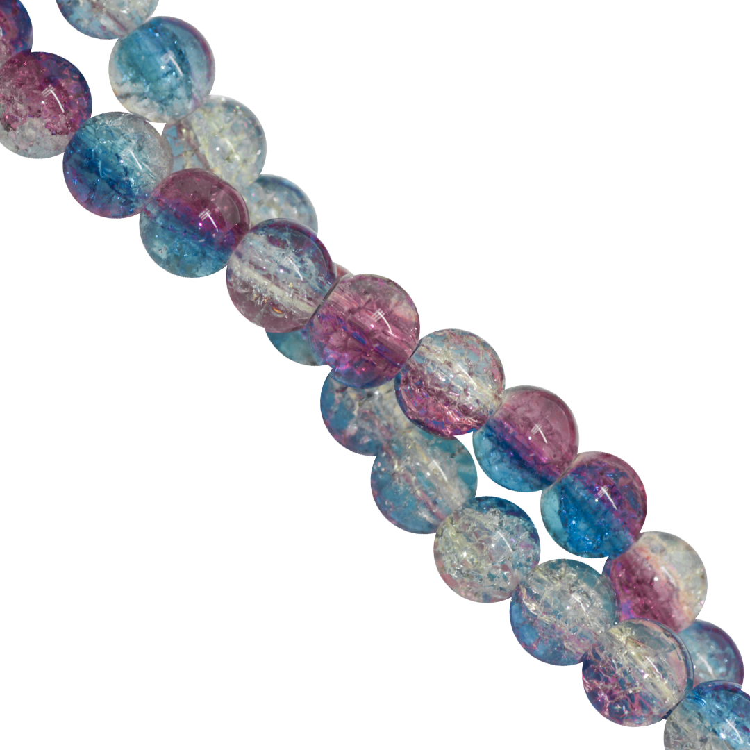 Marble Style Glass Beads, Cracked, 8mm, Approx 95 pcs per strand, Available in Multiple Colours