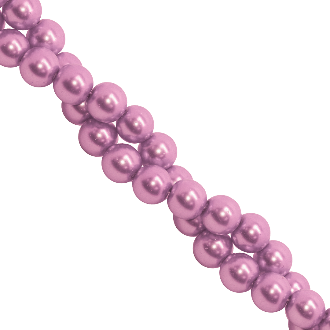 Glass Pearls, 6mm, Approx 140 pcs per strand, Available in Multiple Colour