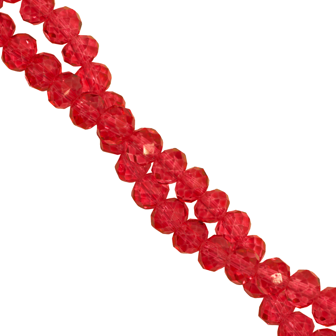 Glass Crystal Beads, Rondelle, Faceted, 6mm, Approx 80 pcs per strand, Available in Multiple Colours