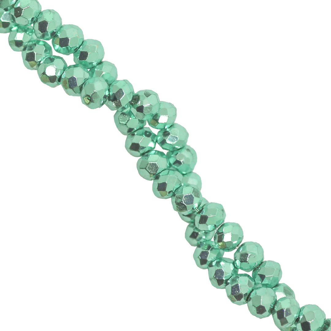 Glass Crystal Beads, Faceted, Rondelle, Metallochrome, 3mm, Approx 150 pcs per strand, Available in Multiple Colours