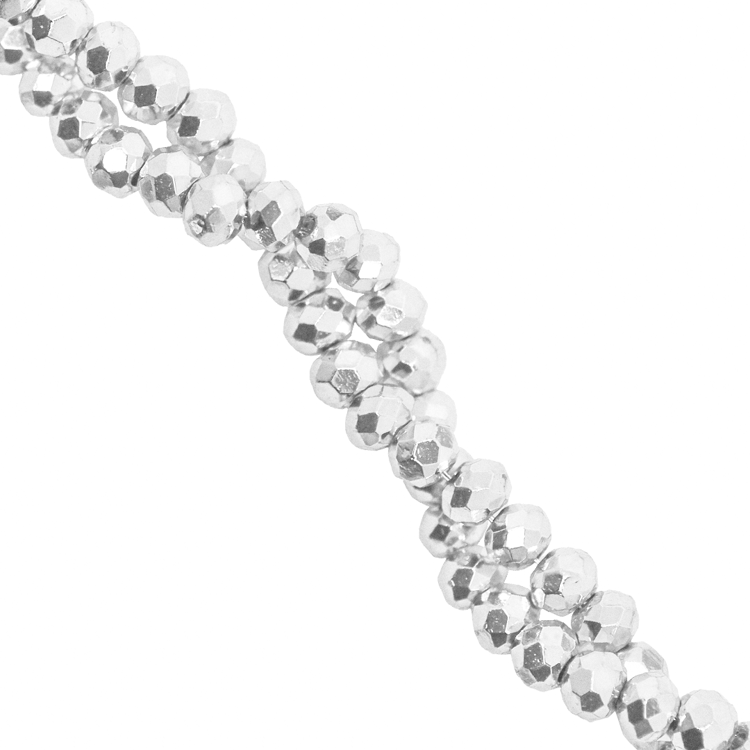 Glass Crystal Beads, Faceted, Rondelle, Metallochrome, 3mm, Approx 150 pcs per strand, Available in Multiple Colours