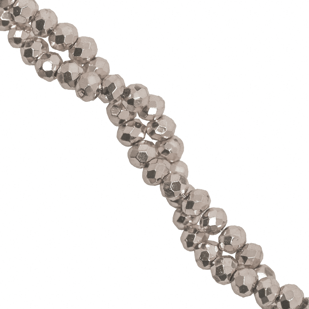 Glass Crystal Beads, Faceted, Rondelle, Metallochrome, 3mm, Approx 150 pcs per strand, Available in Multiple Colours