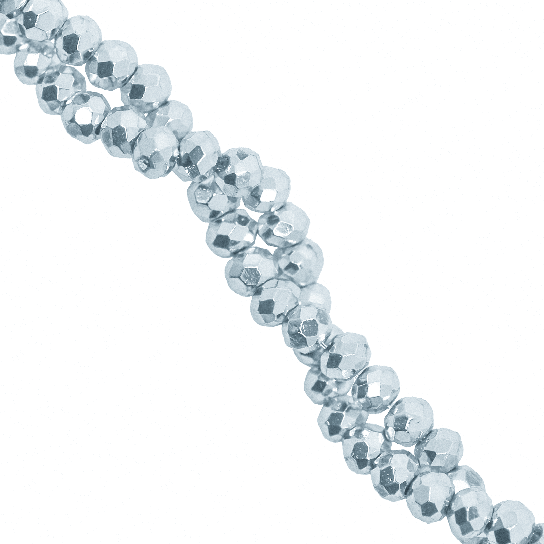 Glass Crystal Beads, Faceted, Rondelle, Metallochrome, 3mm, Approx 150 pcs per strand, Available in Multiple Colours