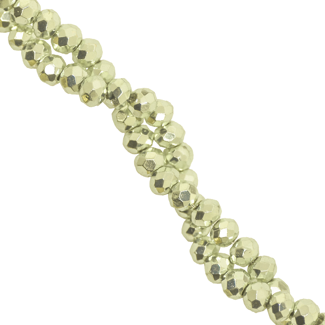 Glass Crystal Beads, Faceted, Rondelle, Metallochrome, 3mm, Approx 150 pcs per strand, Available in Multiple Colours