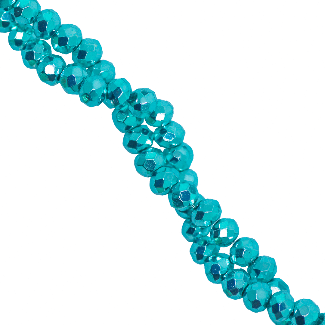 Glass Crystal Beads, Faceted, Rondelle, Metallochrome, 3mm, Approx 150 pcs per strand, Available in Multiple Colours