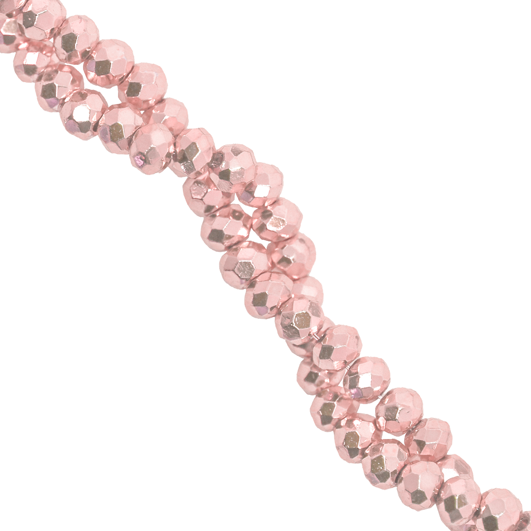 Glass Crystal Beads, Faceted, Rondelle, Metallochrome, 3mm, Approx 150 pcs per strand, Available in Multiple Colours
