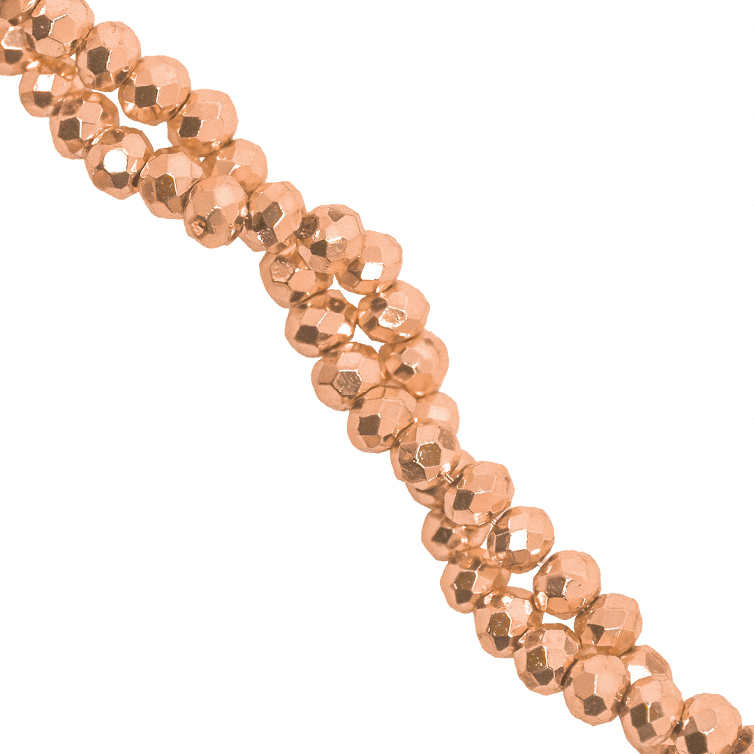 Glass Crystal Beads, Faceted, Rondelle, Metallochrome, 3mm, Approx 150 pcs per strand, Available in Multiple Colours