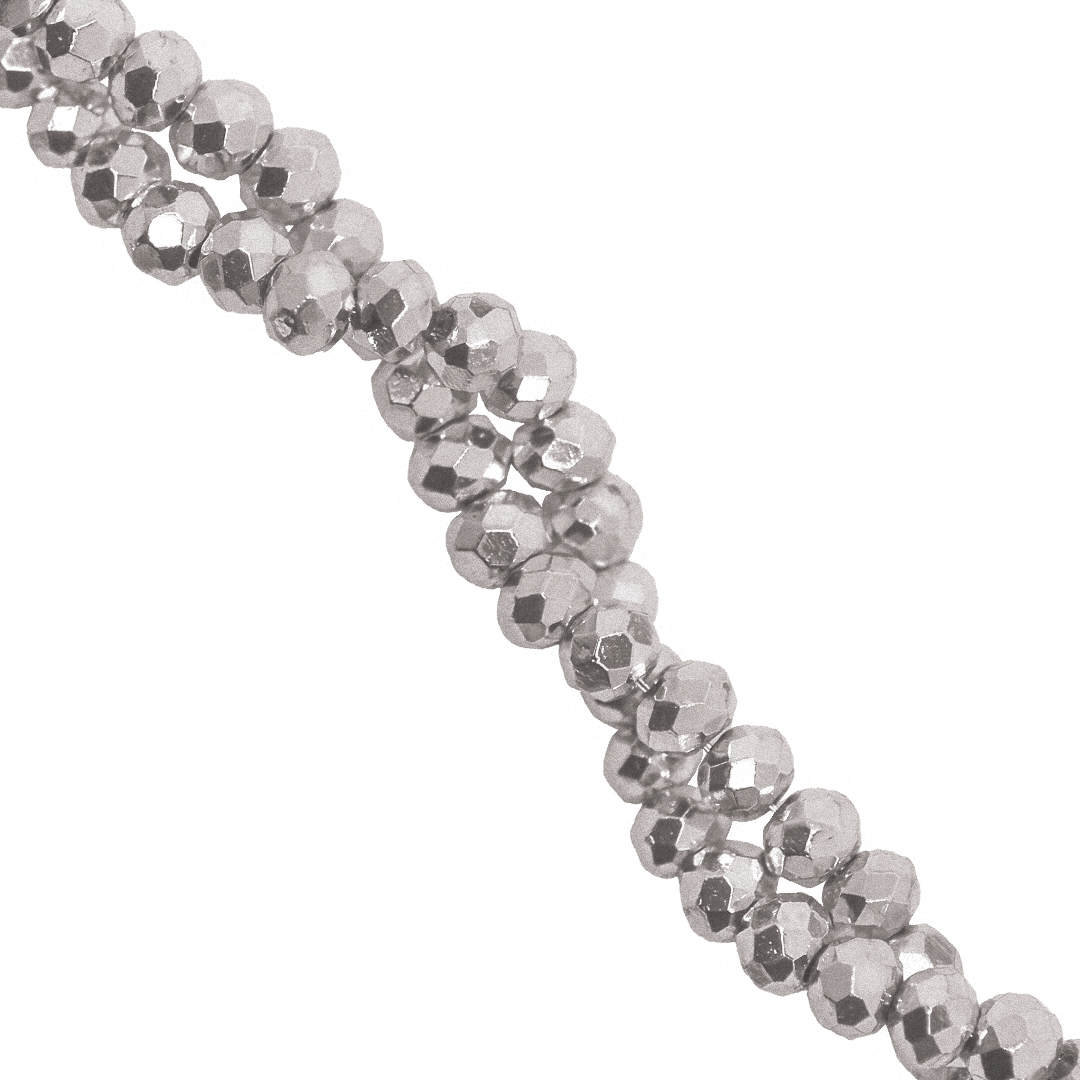 Glass Crystal Beads, Faceted, Rondelle, Metallochrome, 3mm, Approx 150 pcs per strand, Available in Multiple Colours