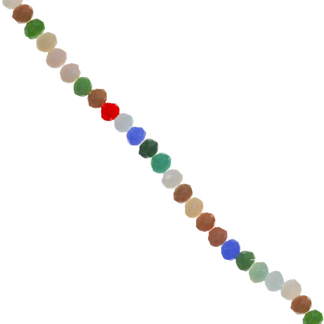 Crystal Glass Beads, Faceted, Rondelle, 4mm, Approx 110 pcs per strand, Available in Multiple Colours