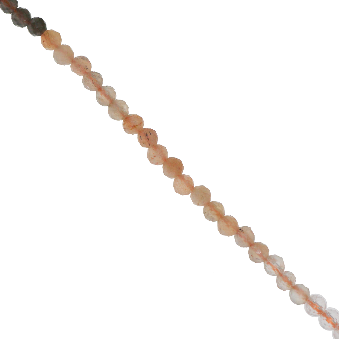 Mixed Gemstones Beads, Faceted, Round, Semi-Precious Stones, 2-2.5mm, Approx 160 pcs per strand