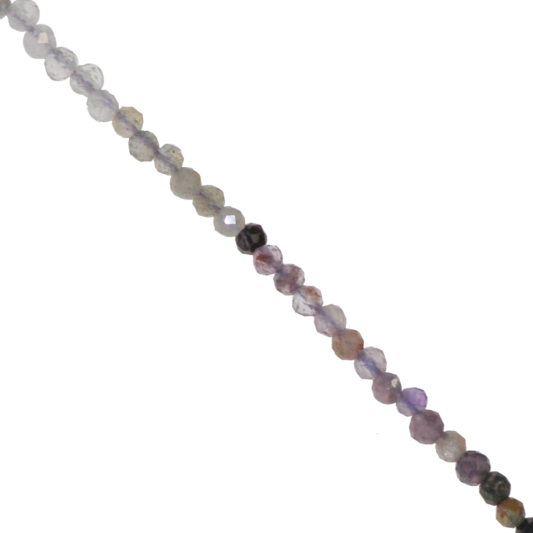 Mixed Gemstones Beads, Faceted, Round, Semi-Precious Stones, 2-2.5mm, Approx 160 pcs per strand