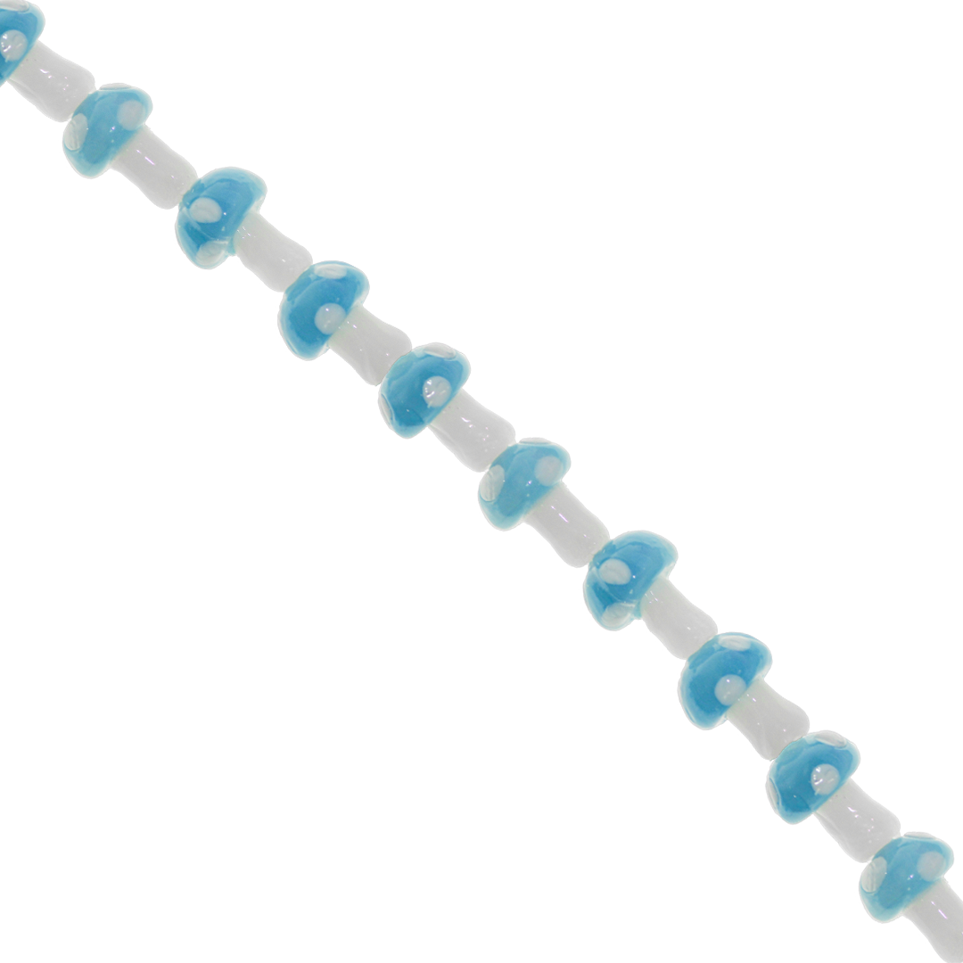 Glass Beads, Mushroom, Available in Multiple Sizes and Colours