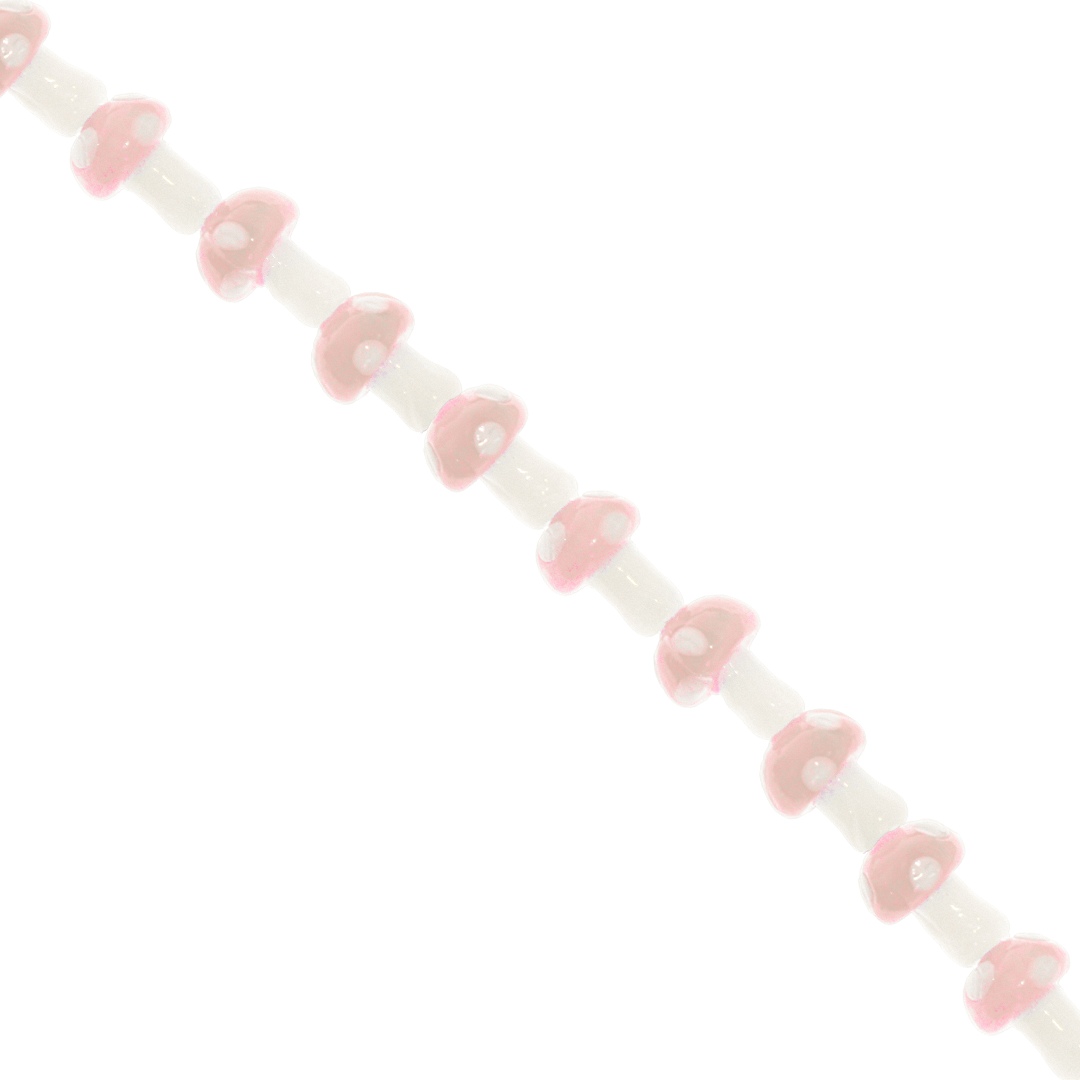 Glass Beads, Mushroom, Available in Multiple Sizes and Colours