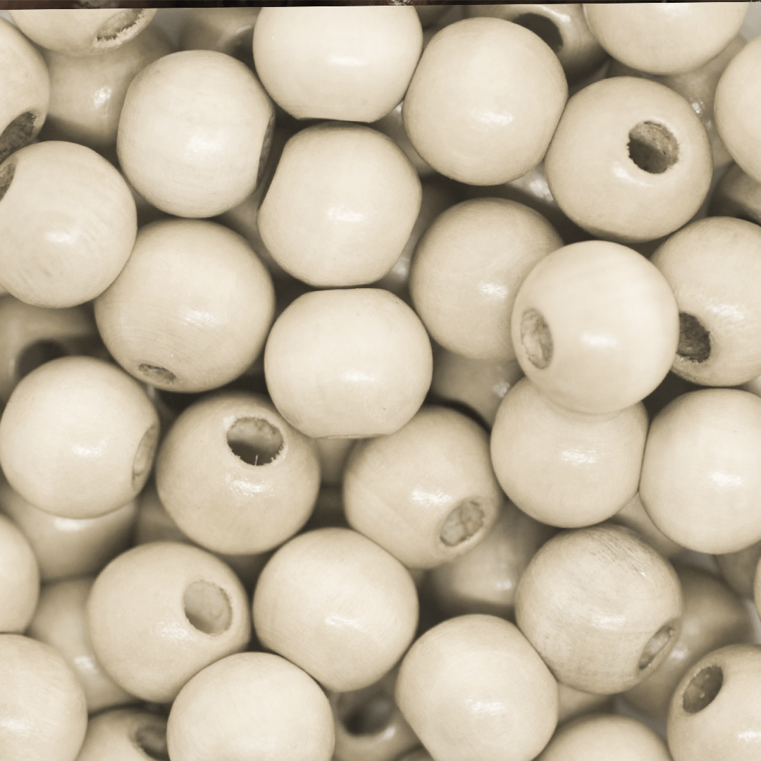 Large Hole Wood Beads, Natural, Available in Multiple Sizes