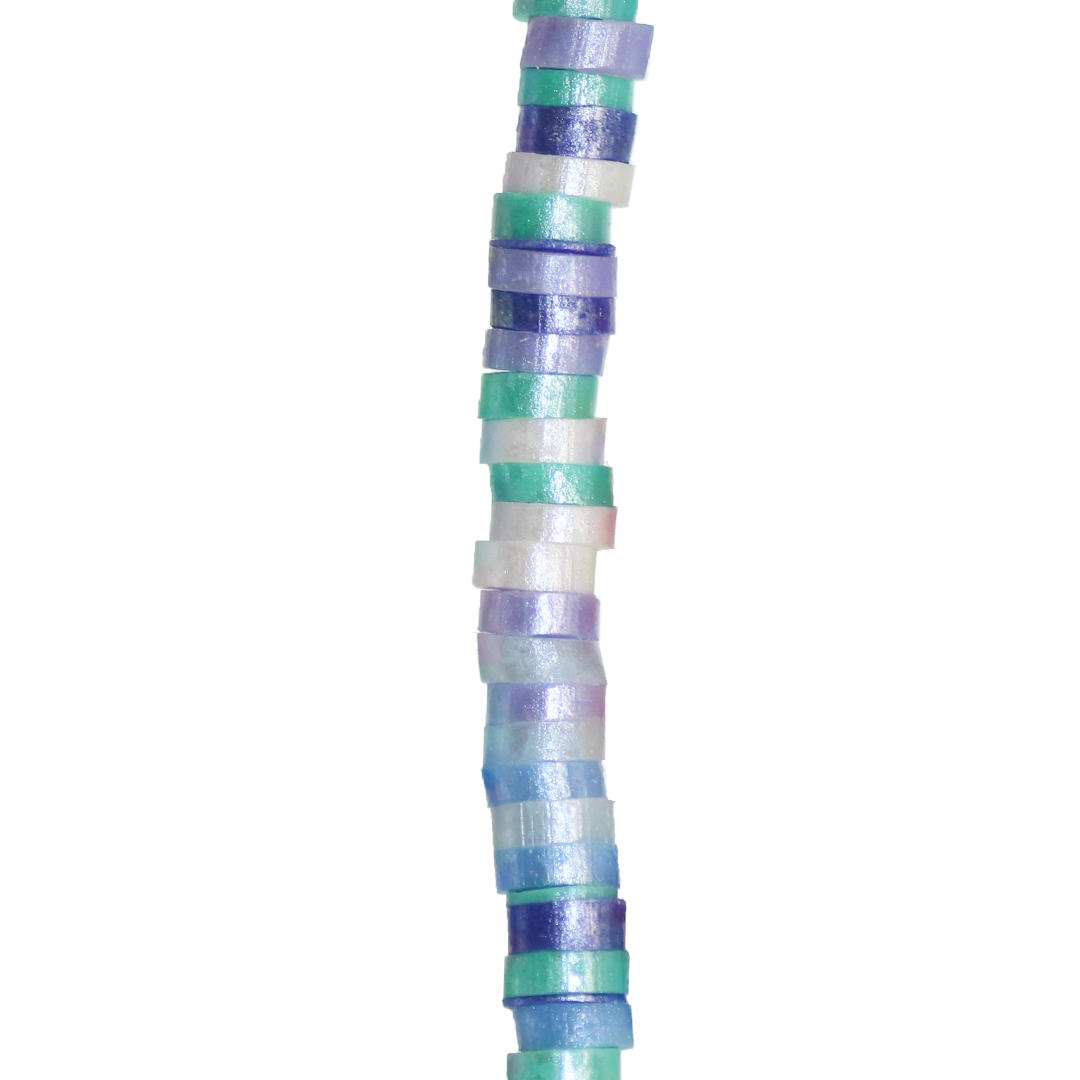 Heishi Beads, Shiny, Flat Disk Polymer Clay Beads, 4mm, Available in Multiple Colours