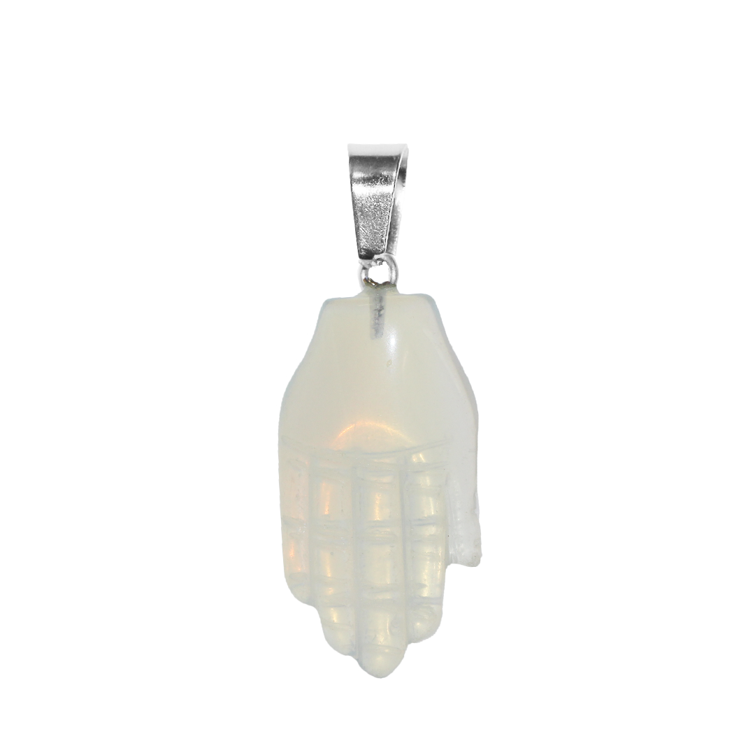Gemstone Pendant, Hand, 43mm x 23mm, Available in Multiple Gemstones - 1 pc