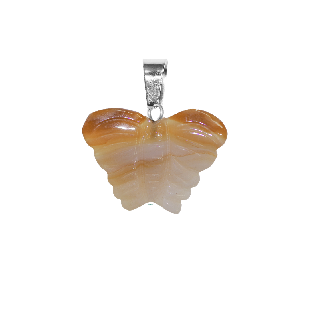 Gemstone Pendant, Butterfly, 29mm x 40mm, Available in Multiple Gemstones - 1 pc