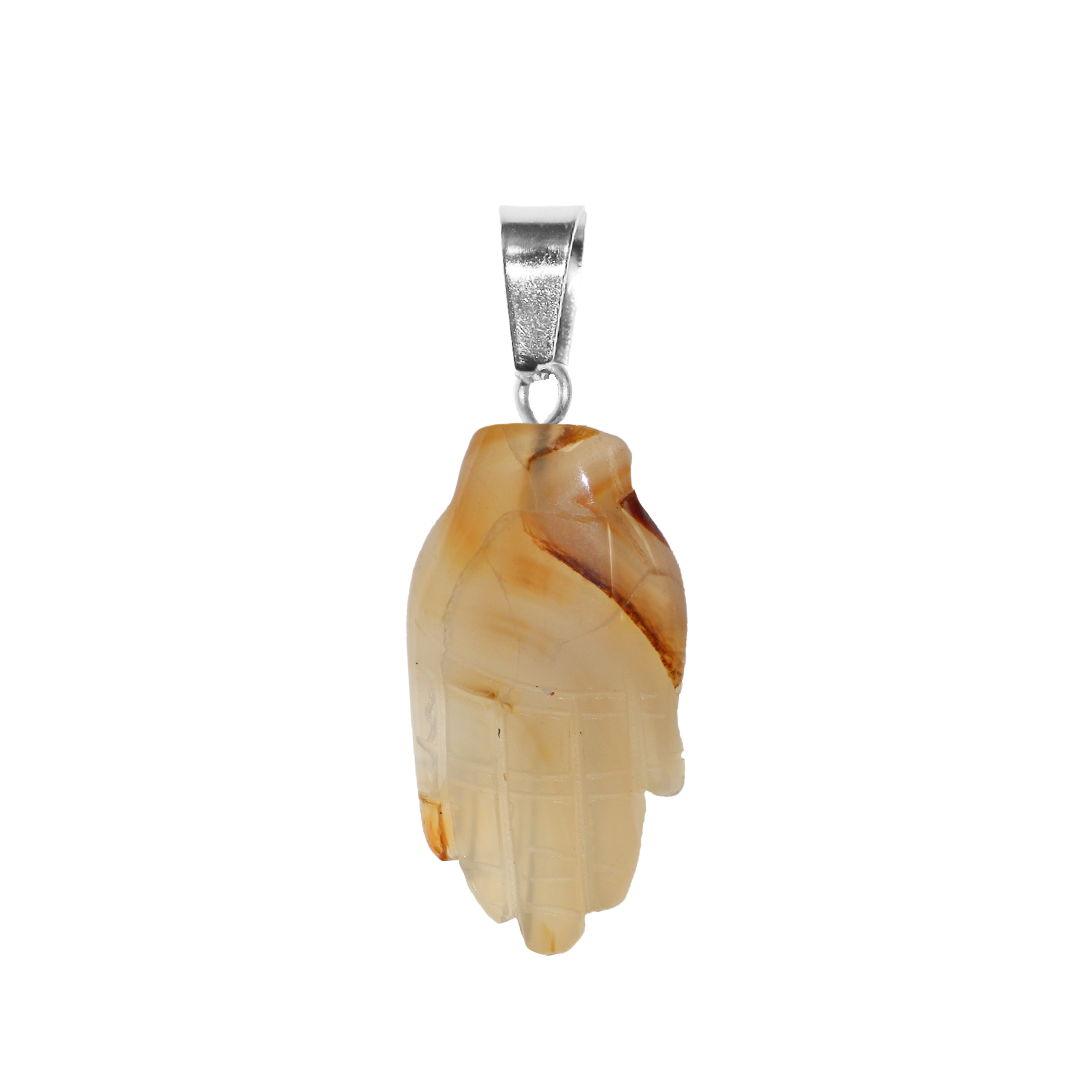 Gemstone Pendant, Hand, 43mm x 23mm, Available in Multiple Gemstones - 1 pc