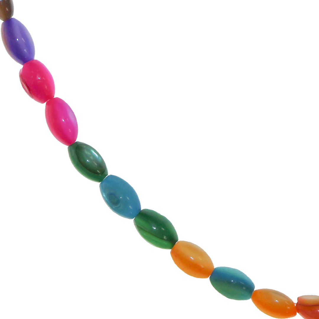 Shell Beads, Dyed, Oval, 3mm x 5mm, Approx 75 pcs per strand, Available in Multiple Colours