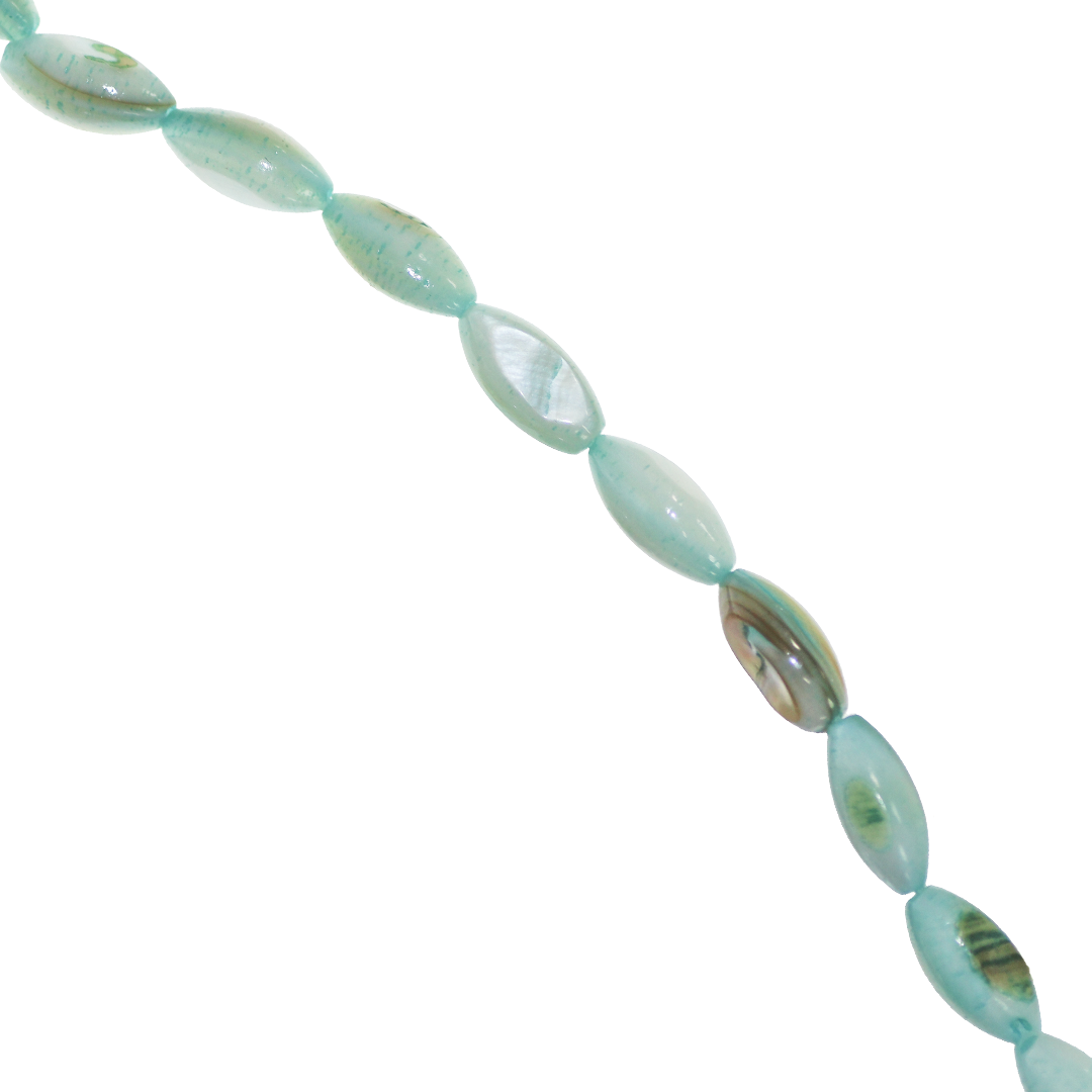 Shell Beads, Dyed, Oval, 5mm x 11mm, Approx 30 pcs per strand, Available in Multiple Colours