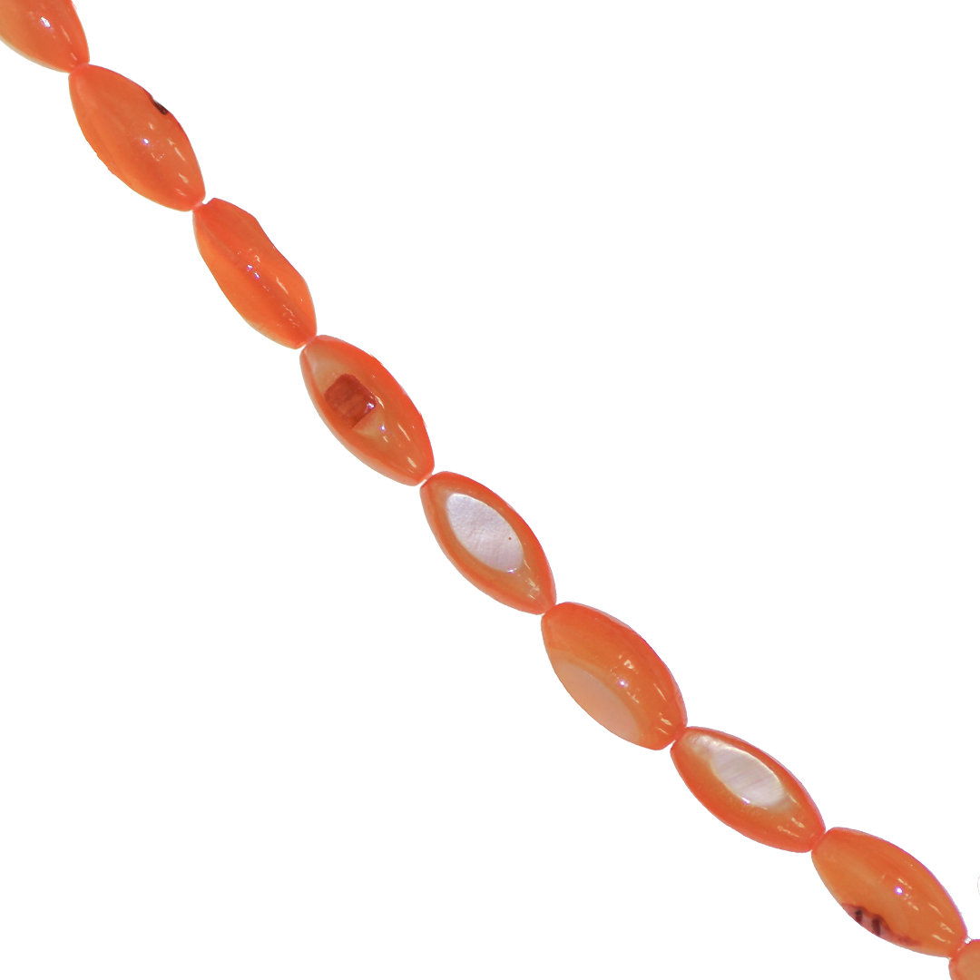 Shell Beads, Dyed, Oval, 5mm x 11mm, Approx 30 pcs per strand, Available in Multiple Colours