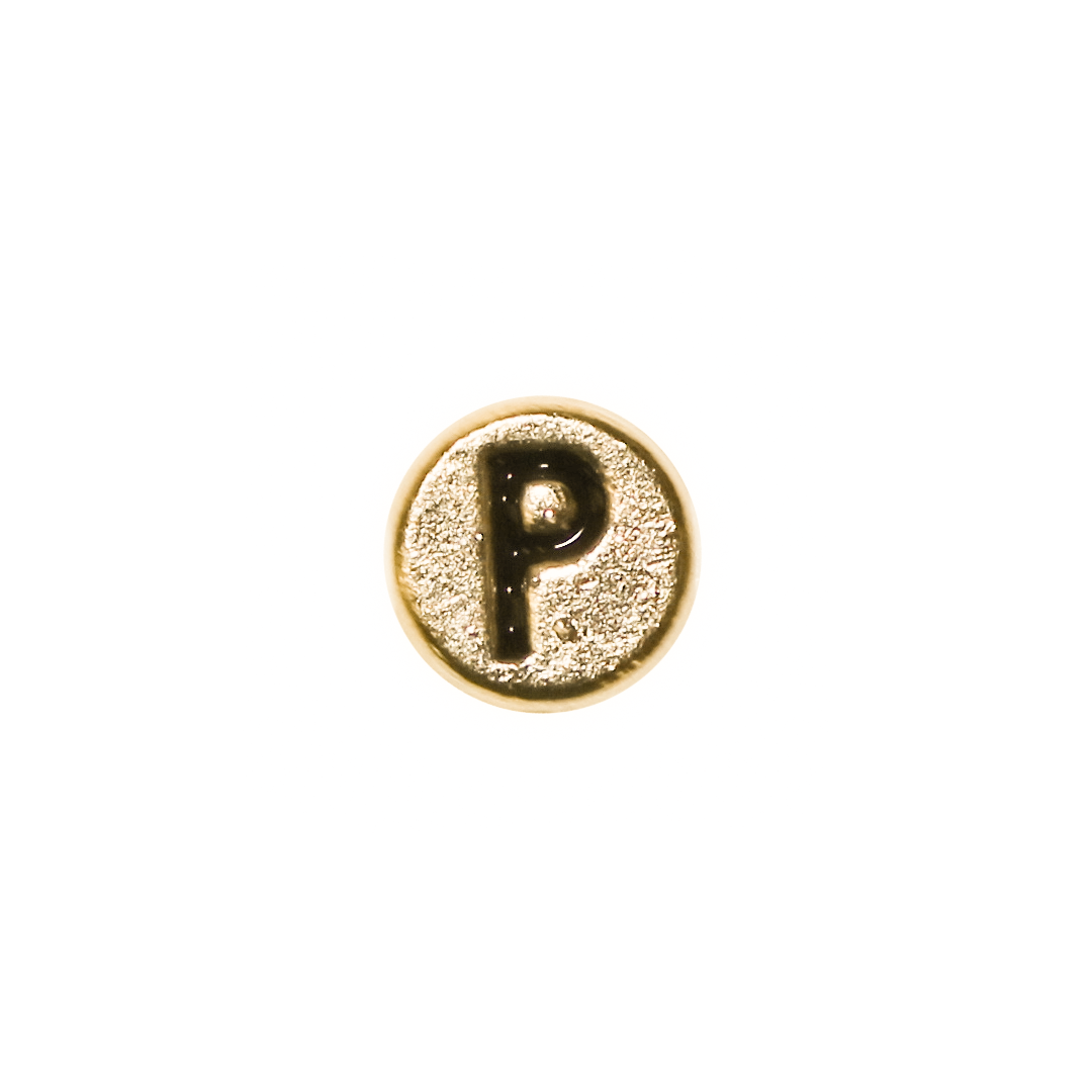 Spacer, Alphabet, Round, Flat, Gold, Alloy, 8mm, Sold Per pkg of 5
