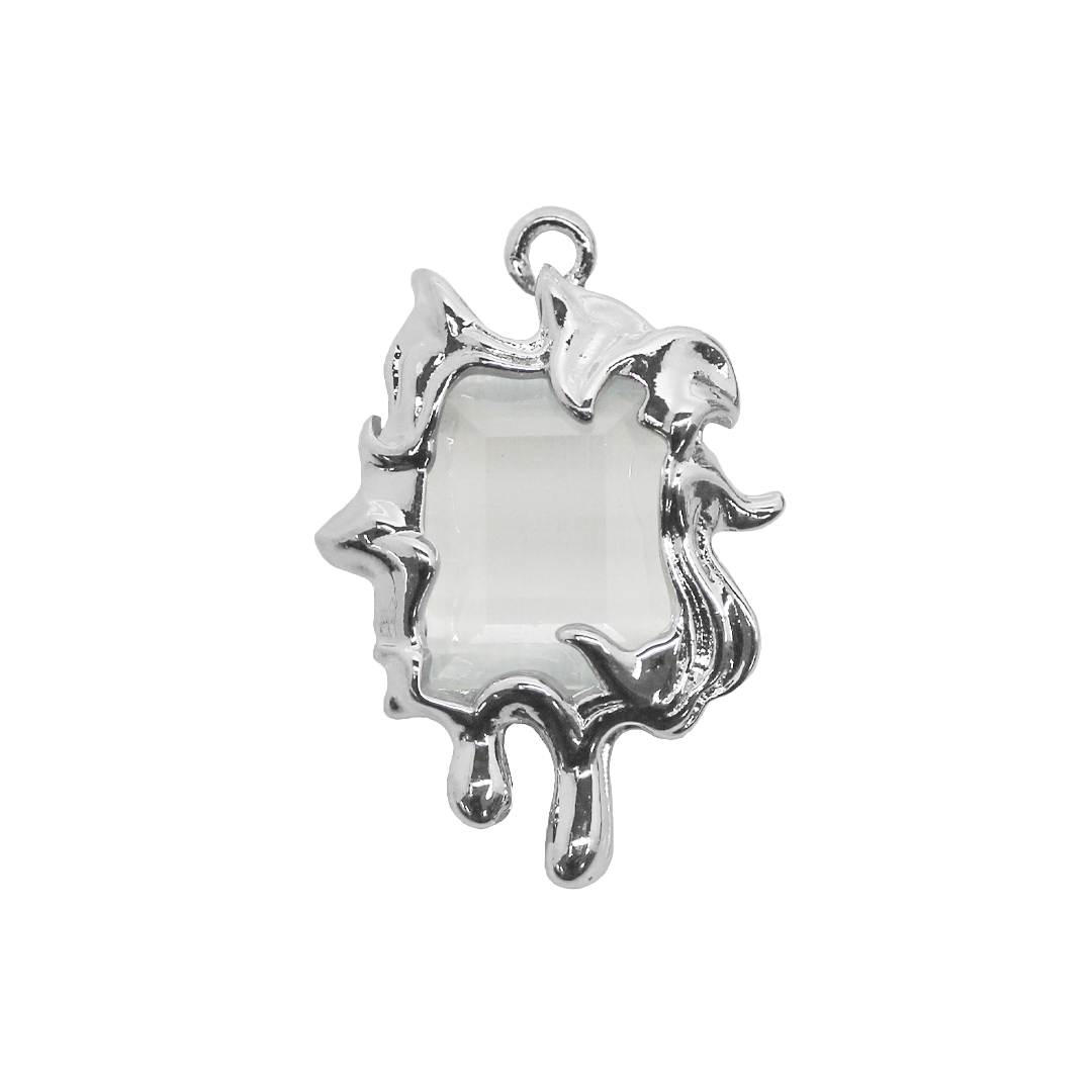 Pendant, Cats Eye, Irregular, 22mm x 15mm, Sold Per pkg of 1, Available in Multiple Colours