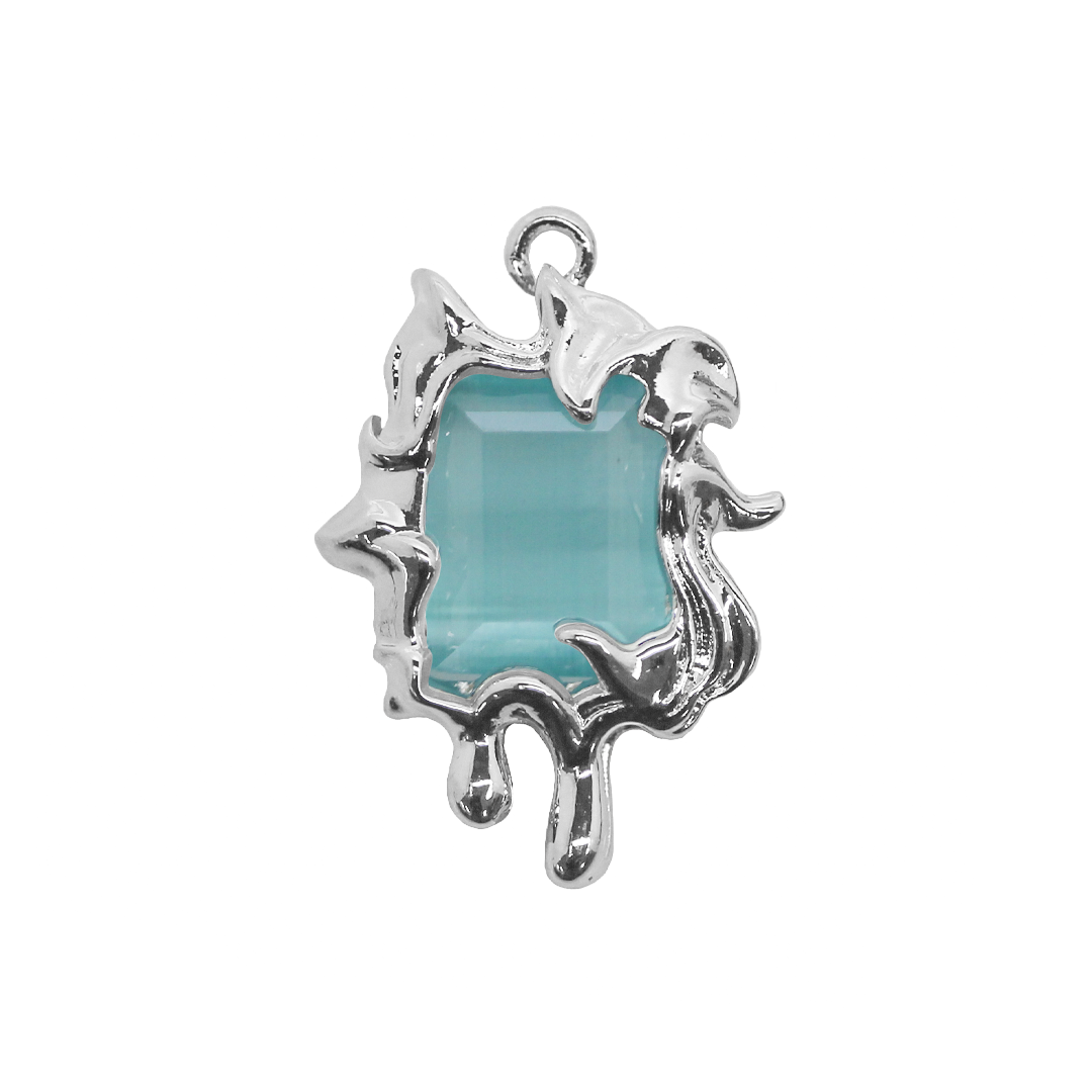 Pendant, Cats Eye, Irregular, 22mm x 15mm, Sold Per pkg of 1, Available in Multiple Colours