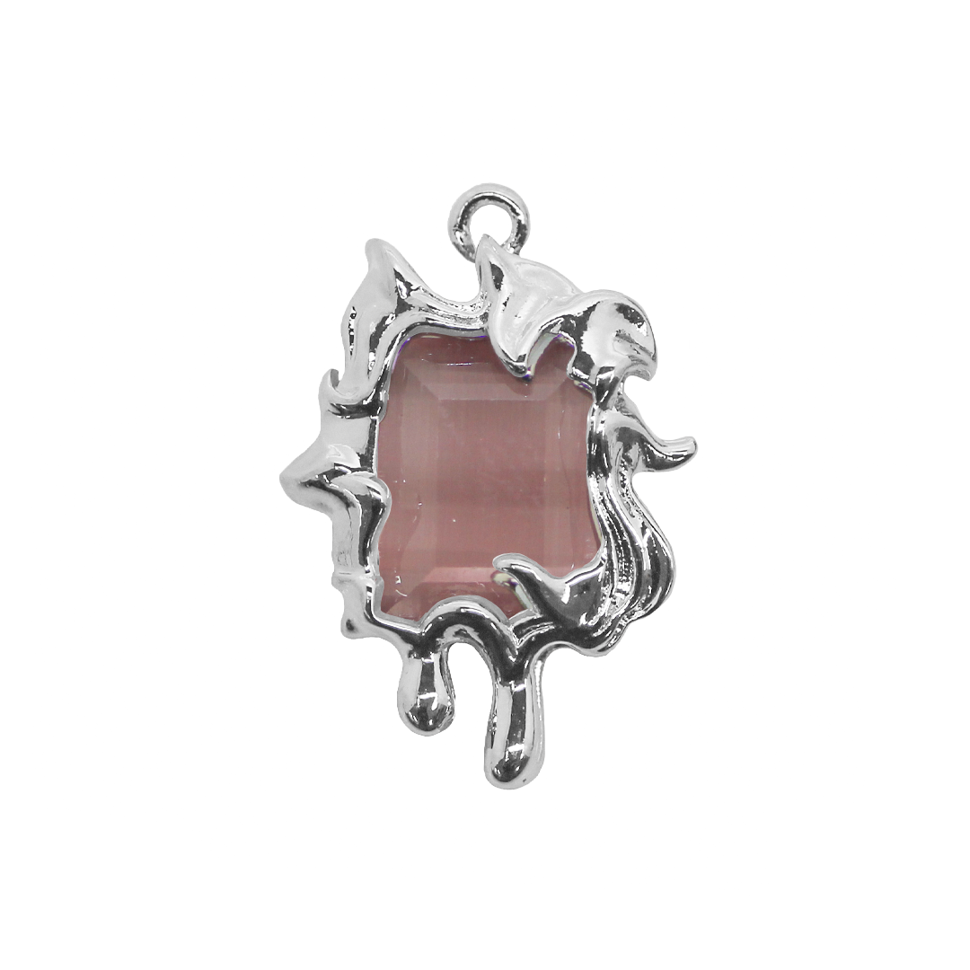 Pendant, Cats Eye, Irregular, 22mm x 15mm, Sold Per pkg of 1, Available in Multiple Colours