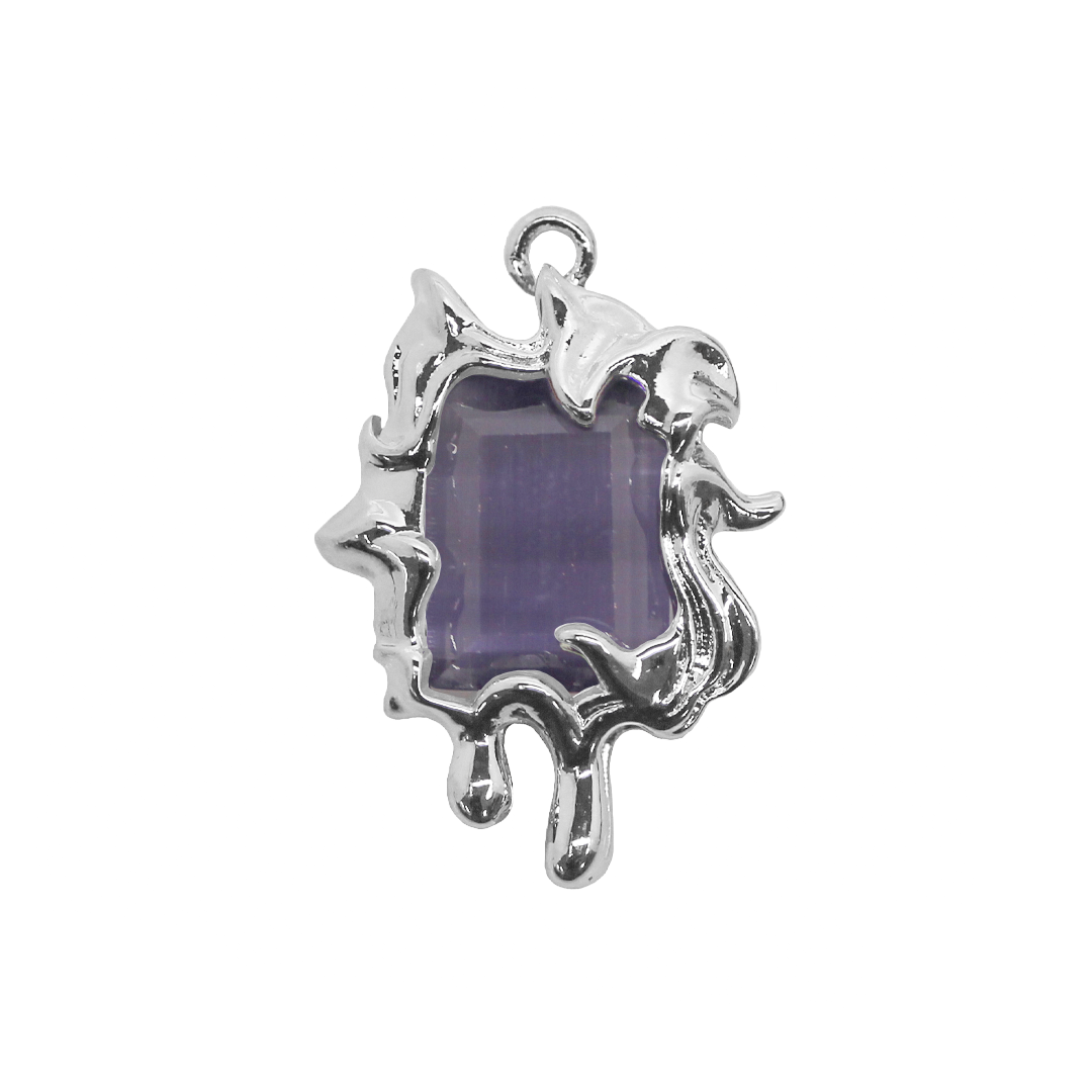 Pendant, Cats Eye, Irregular, 22mm x 15mm, Sold Per pkg of 1, Available in Multiple Colours