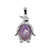 Gemstone Pendant, Penguin, Silver, Alloy, 34mm x 7mm, Available in Multiple Gemstones, 1 pc