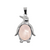 Gemstone Pendant, Penguin, Silver, Alloy, 34mm x 7mm, Available in Multiple Gemstones, 1 pc
