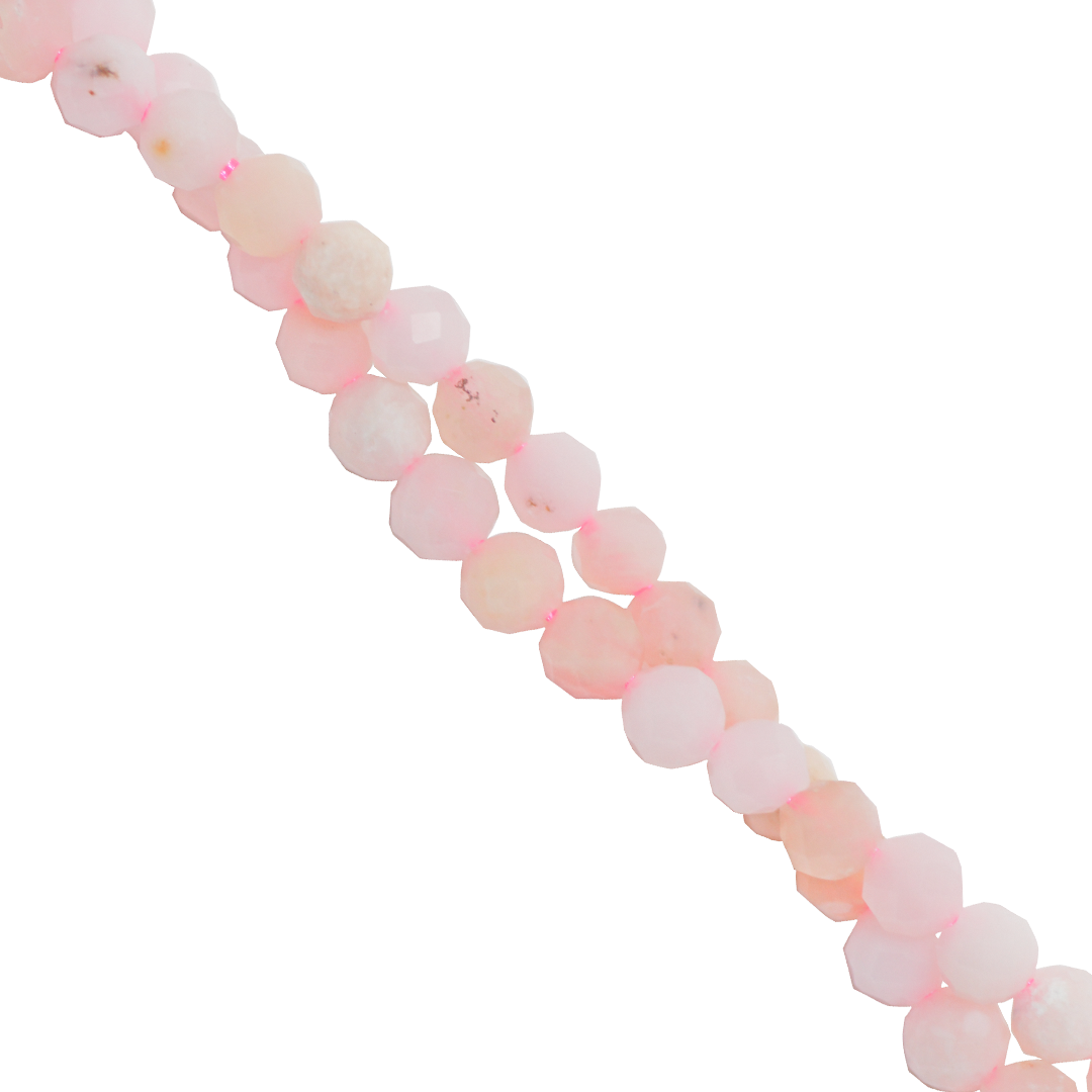 Faceted Pink Opal, Semi-Precious Stone, 3mm, 120 pcs per strand