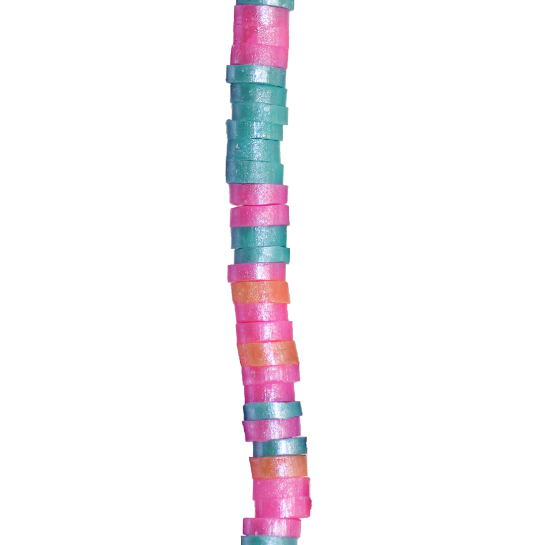 Heishi Beads, Shiny, Flat Disk Polymer Clay Beads, 4mm, Available in Multiple Colours