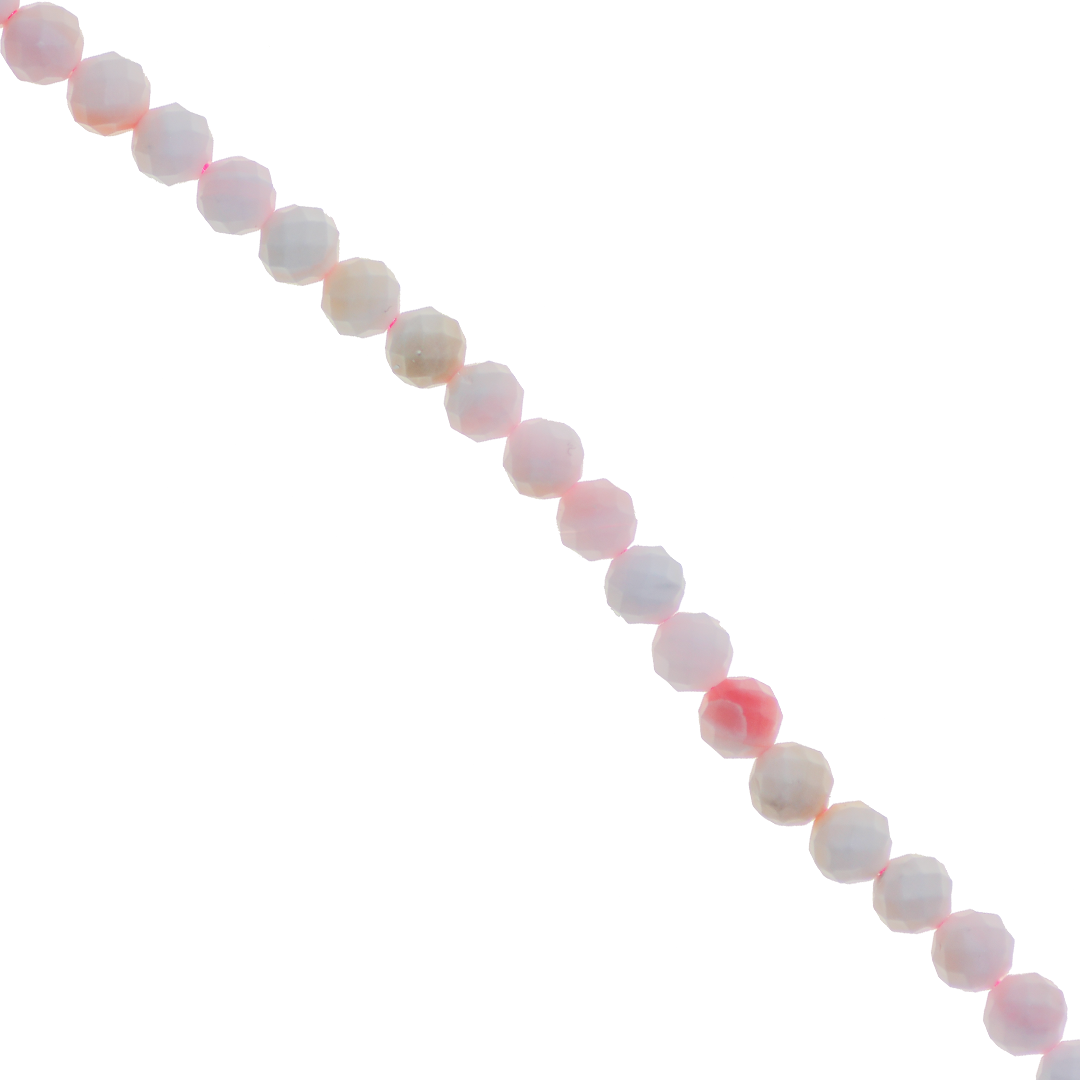 Faceted Pink Opal (A), Semi-Precious Stone, 4mm, Approx 85 pcs per strand