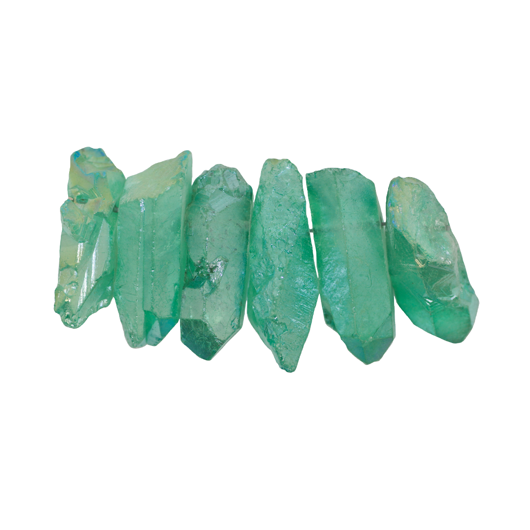 Aura Quartz Point, Approx 30-40mm, 6 pcs per strand, Available in Multiple Colours