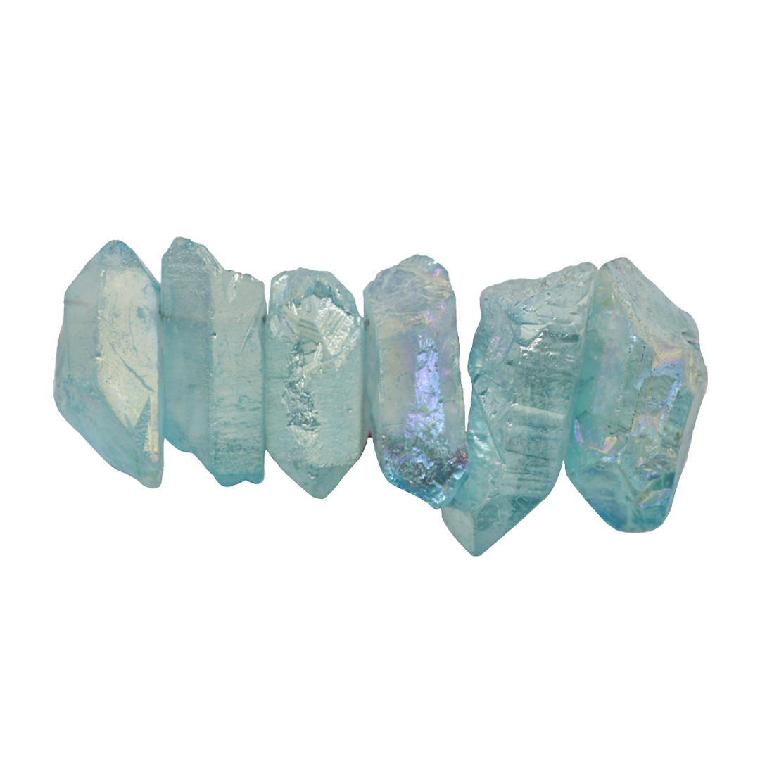 Aura Quartz Point, Approx 30-40mm, 6 pcs per strand, Available in Multiple Colours