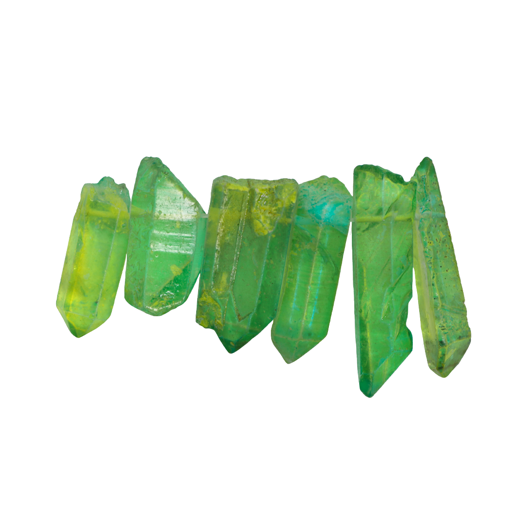 Aura Quartz Point, Approx 30-40mm, 6 pcs per strand, Available in Multiple Colours