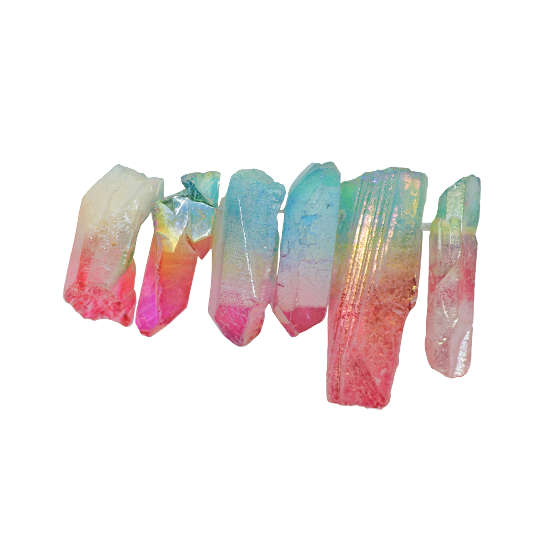 Aura Quartz Point, Approx 30-40mm, 6 pcs per strand, Available in Multiple Colours