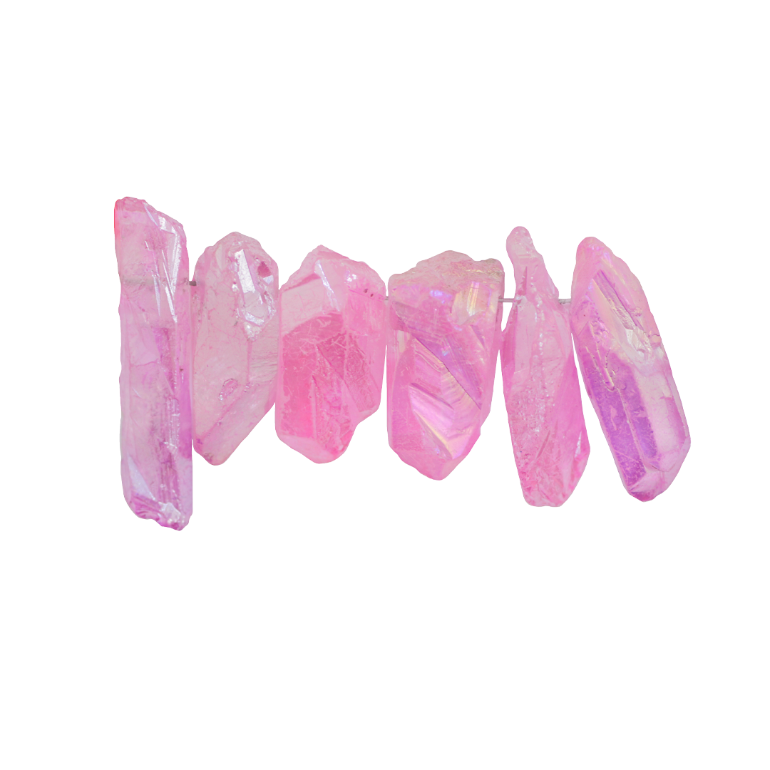 Aura Quartz Point, Approx 30-40mm, 6 pcs per strand, Available in Multiple Colours
