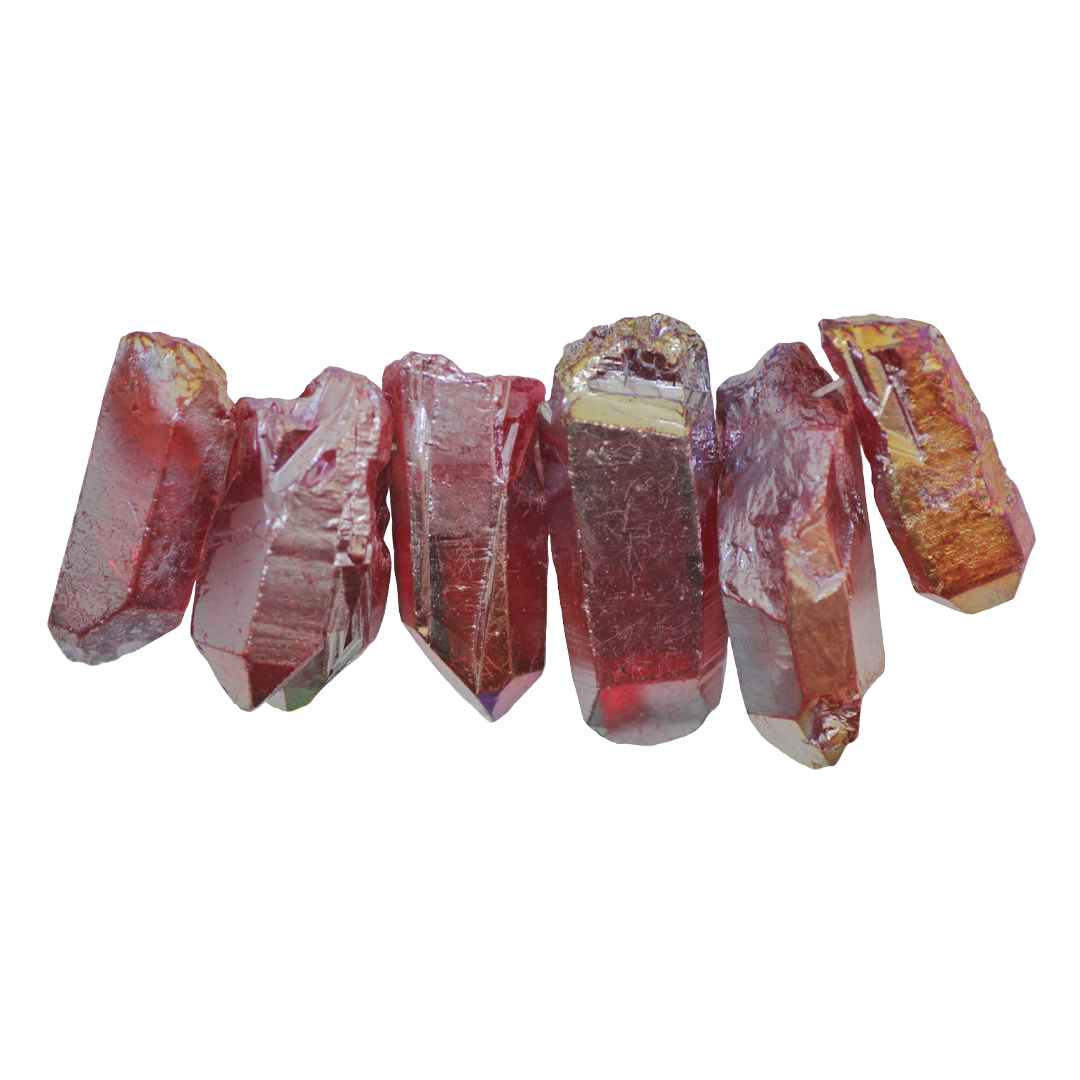 Aura Quartz Point, Approx 30-40mm, 6 pcs per strand, Available in Multiple Colours