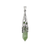 Gemstone Pendant, Hexagonal Pointed, Silver, Alloy, 53mm x 11mm, Sold Per pkg of 1, Available in Multiple Gemstones